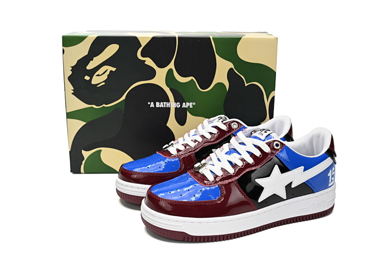 【AD1BP】白酒红蓝-53 跑量款芭比猿猴低帮板鞋 1H22-191-027 A Bathing Ape Bape Sta Low Baijiu red blue