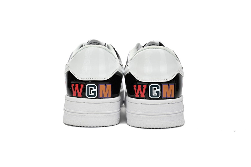 【AD1BP】黑白鲨鱼-51 跑量款芭比猿猴低帮板鞋 1H30-191-009 A Bathing Ape Bape Sta Low Black and White Shark