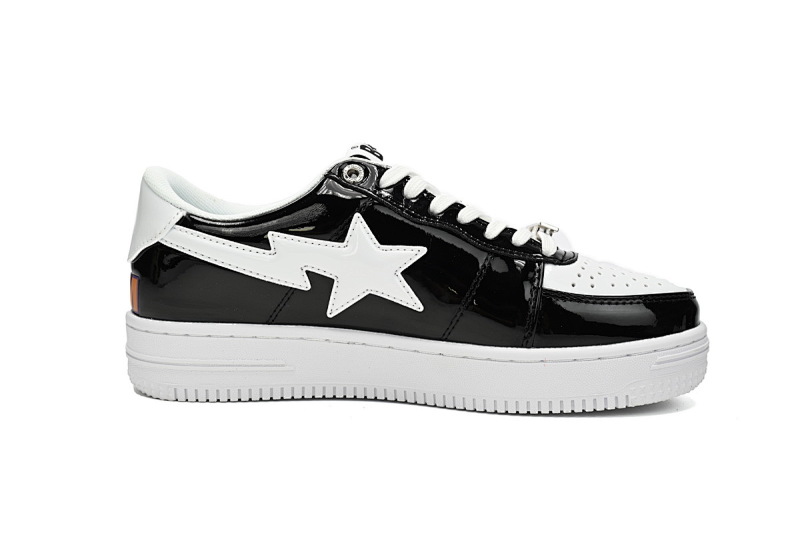 【AD1BP】黑白鲨鱼-51 跑量款芭比猿猴低帮板鞋 1H30-191-009 A Bathing Ape Bape Sta Low Black and White Shark