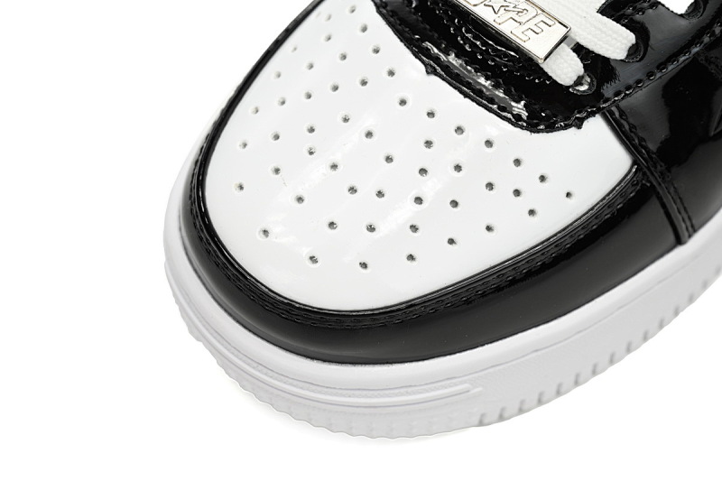 【AD1BP】黑白鲨鱼-51 跑量款芭比猿猴低帮板鞋 1H30-191-009 A Bathing Ape Bape Sta Low Black and White Shark