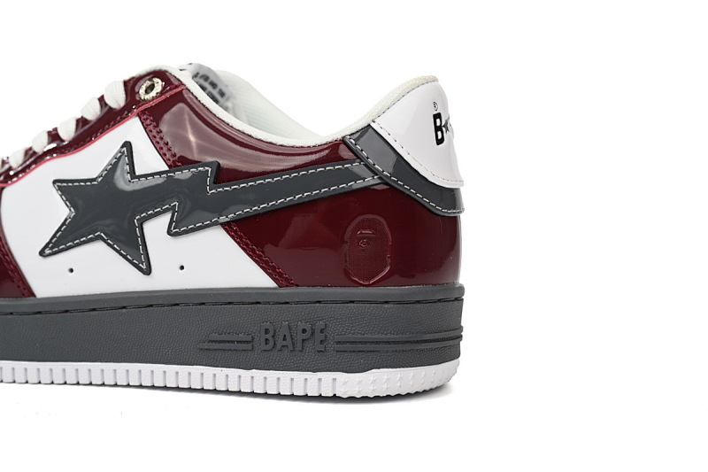 【AD1BP】酒红灰-52 跑量款芭比猿猴低帮板鞋 1180-191-0096 A Bathing Ape Bape Sta Low Sprinkle Red