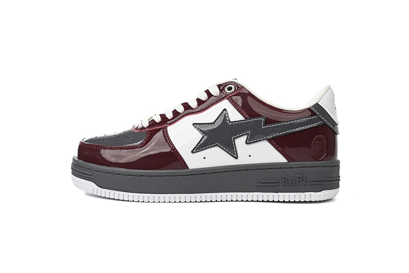 【AD1BP】酒红灰-52 跑量款芭比猿猴低帮板鞋 1180-191-0096 A Bathing Ape Bape Sta Low Sprinkle Red