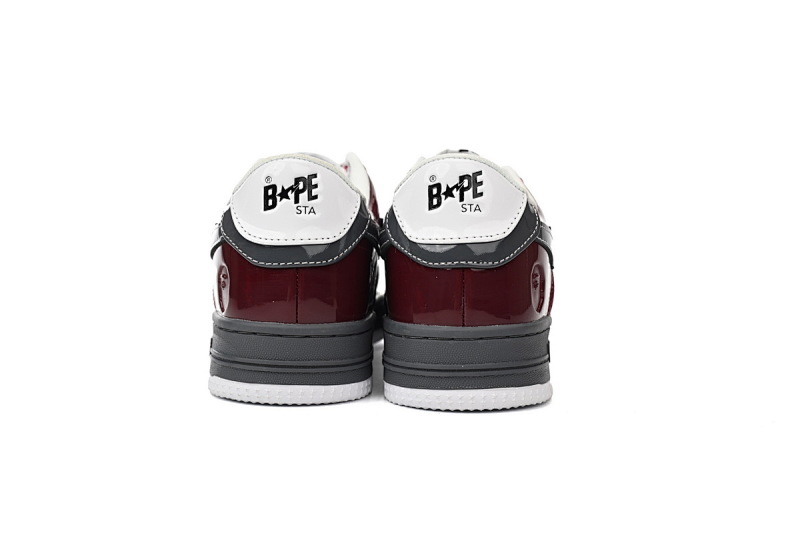 【AD1BP】酒红灰-52 跑量款芭比猿猴低帮板鞋 1180-191-0096 A Bathing Ape Bape Sta Low Sprinkle Red