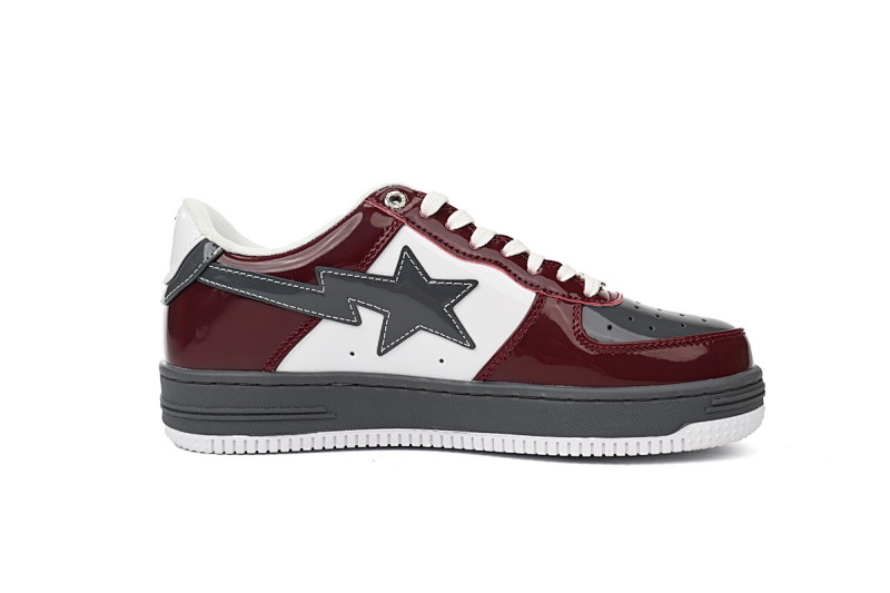 【AD1BP】酒红灰-52 跑量款芭比猿猴低帮板鞋 1180-191-0096 A Bathing Ape Bape Sta Low Sprinkle Red