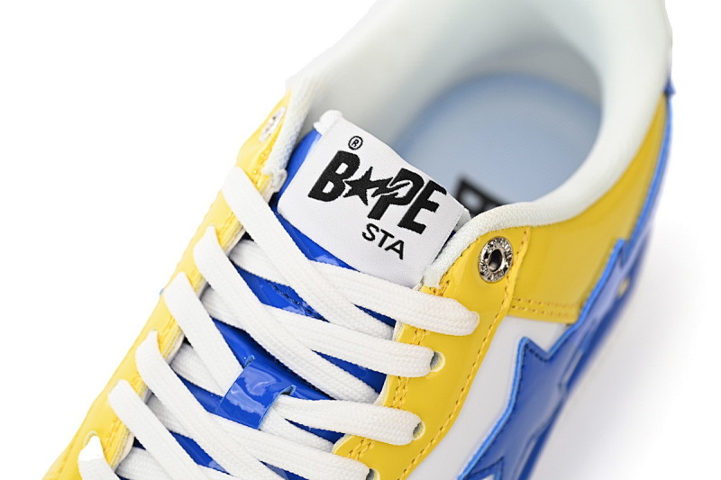 【AD1BP】白宝兰黄-50 跑量款芭比猿猴低帮板鞋 1180-191-006 A Bathing Ape Bape Sta Low White Baolan Yellow