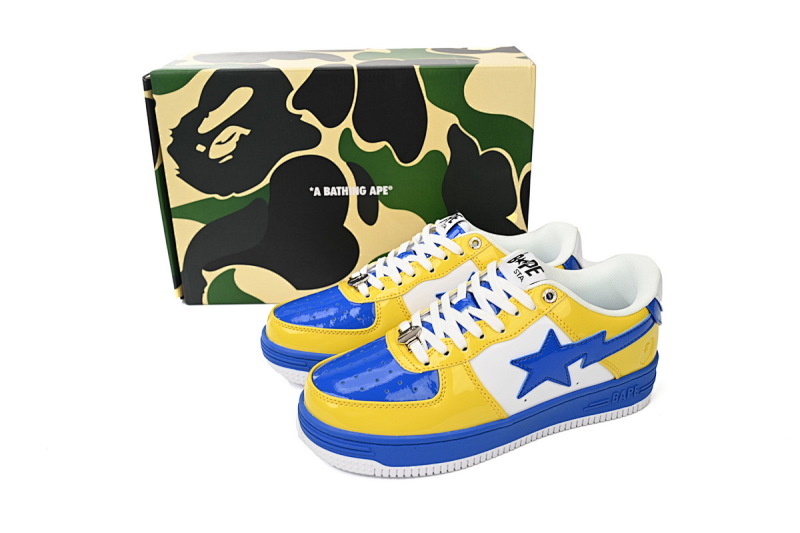 【AD1BP】白宝兰黄-50 跑量款芭比猿猴低帮板鞋 1180-191-006 A Bathing Ape Bape Sta Low White Baolan Yellow