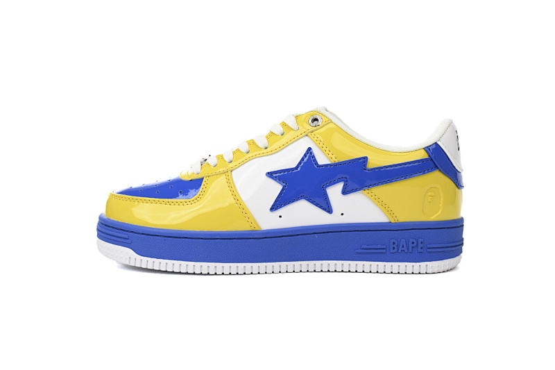 【AD1BP】白宝兰黄-50 跑量款芭比猿猴低帮板鞋 1180-191-006 A Bathing Ape Bape Sta Low White Baolan Yellow