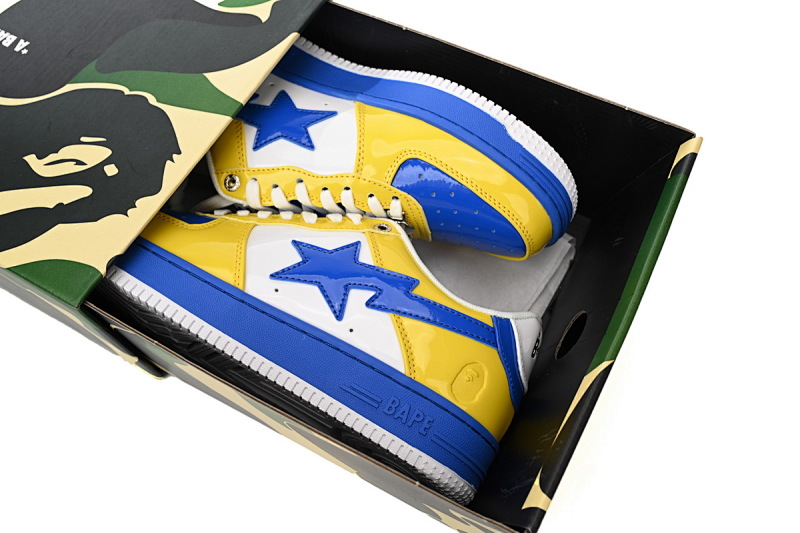 【AD1BP】白宝兰黄-50 跑量款芭比猿猴低帮板鞋 1180-191-006 A Bathing Ape Bape Sta Low White Baolan Yellow