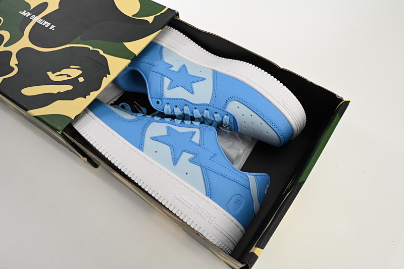 【AD1BP】全天蓝-43 跑量款芭比猿猴低帮板鞋 OZXSHM-191-006K A Bathing Ape Bape Sta Low  All Sky Blue