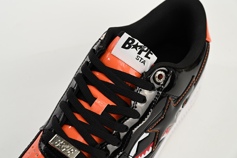 【AD1BP】黑桔鲨鱼-47 跑量款芭比猿猴低帮板鞋 1H30-191-005 A Bathing Ape Bape Sta Low  Orange Shark