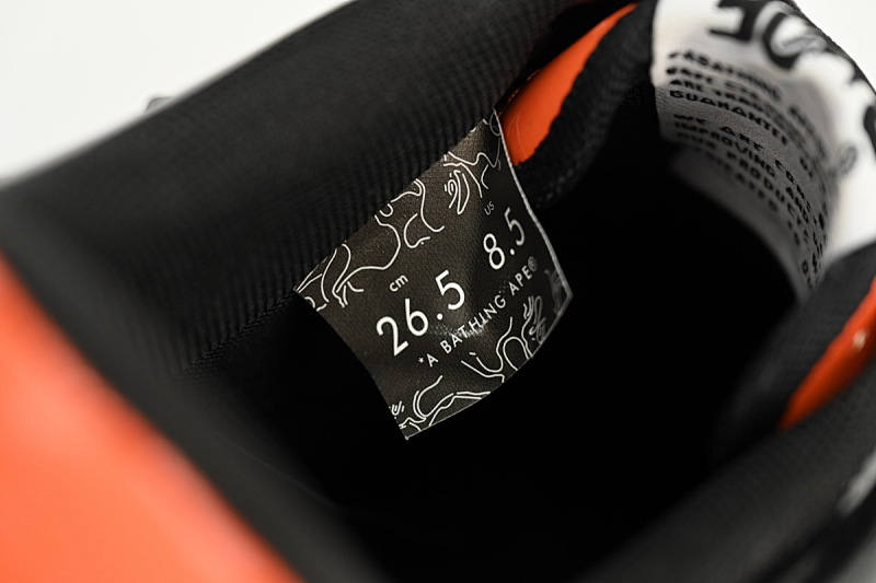 【AD1BP】黑桔鲨鱼-47 跑量款芭比猿猴低帮板鞋 1H30-191-005 A Bathing Ape Bape Sta Low  Orange Shark