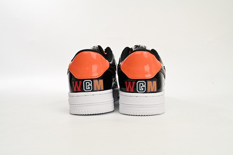 【AD1BP】黑桔鲨鱼-47 跑量款芭比猿猴低帮板鞋 1H30-191-005 A Bathing Ape Bape Sta Low  Orange Shark