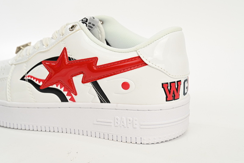 【AD1BP】白鲨鱼-46 跑量款芭比猿猴低帮板鞋 1F70-191-004 A Bathing Ape Bape Sta Low  White Shark