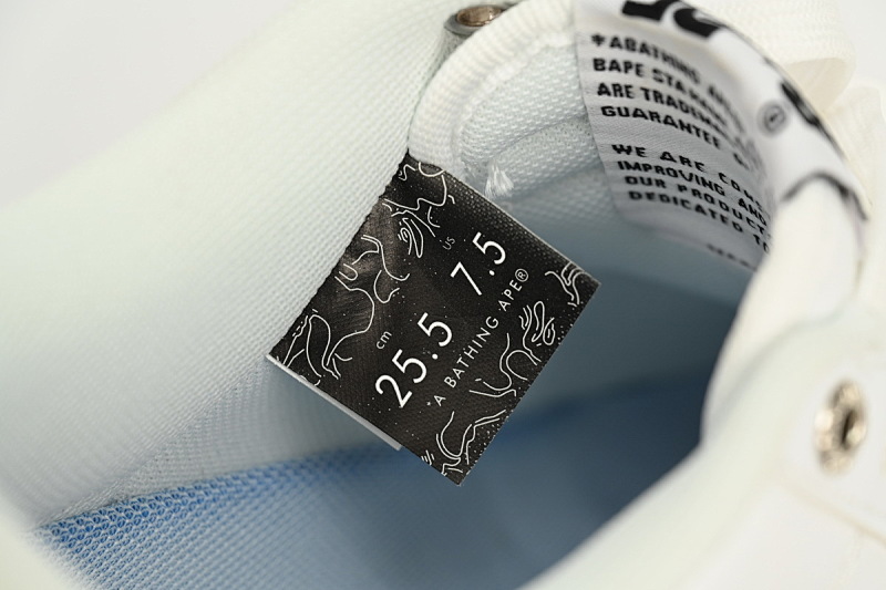 【AD1BP】白鲨鱼-46 跑量款芭比猿猴低帮板鞋 1F70-191-004 A Bathing Ape Bape Sta Low  White Shark