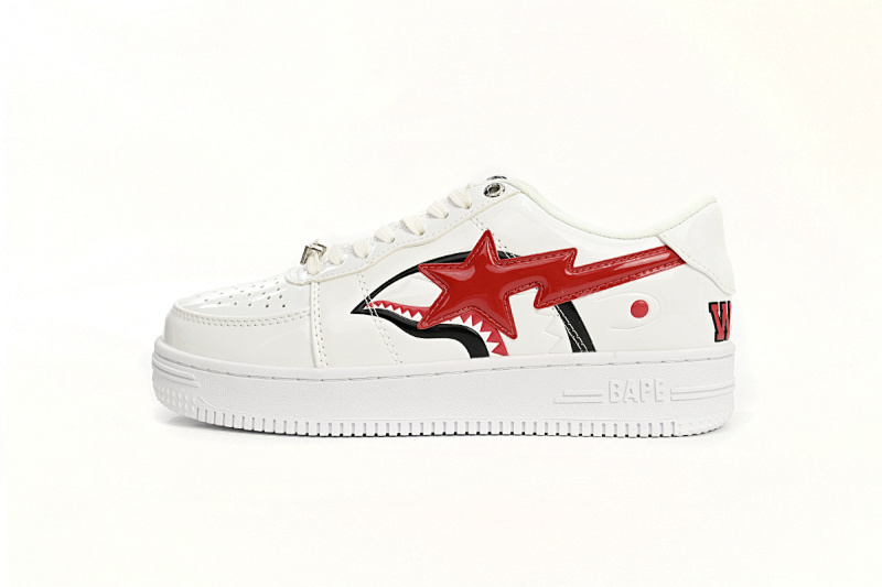 【AD1BP】白鲨鱼-46 跑量款芭比猿猴低帮板鞋 1F70-191-004 A Bathing Ape Bape Sta Low  White Shark
