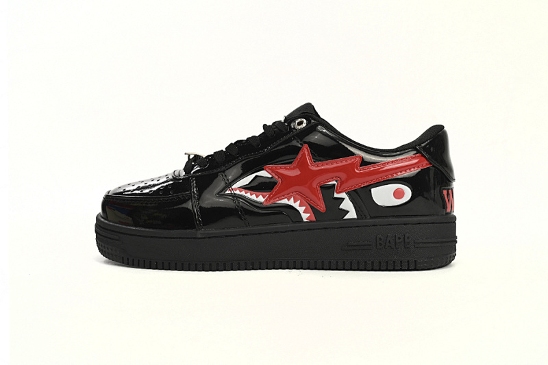 【AD1BP】黑鲨鱼-45 跑量款芭比猿猴低帮板鞋 1H30 191 012 A Bathing Ape Bape Sta Low  Black Shark