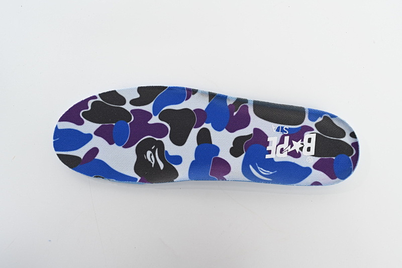【AD1BP】白紫彩喷 跑量款芭比猿猴低帮板鞋 1H30-191-004 A Bathing Ape Bape Sta Low White Purple Color Spray