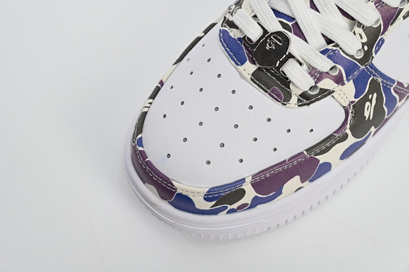 【AD1BP】白紫彩喷 跑量款芭比猿猴低帮板鞋 1H30-191-004 A Bathing Ape Bape Sta Low White Purple Color Spray
