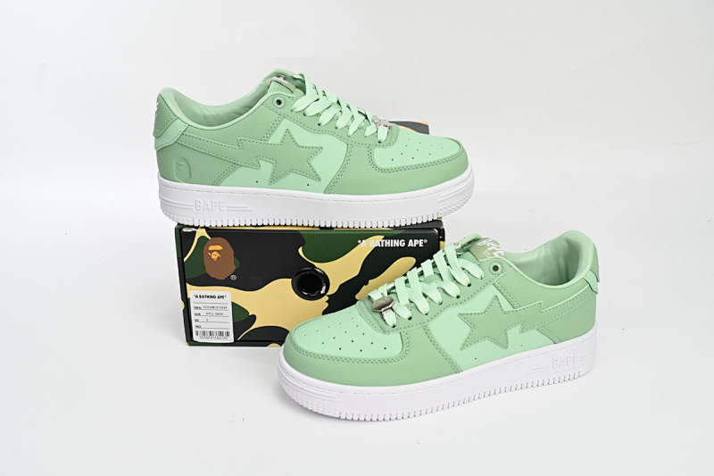 【AD1BP】苹果绿 跑量款芭比猿猴低帮板鞋 0ZXSH M191 006K A Bathing Ape Bape Sta Low Apple Green