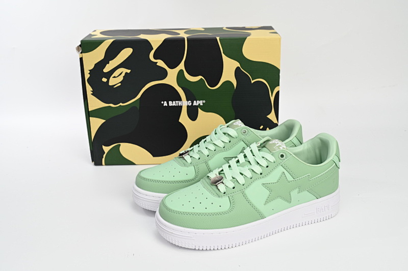 【AD1BP】苹果绿 跑量款芭比猿猴低帮板鞋 0ZXSH M191 006K A Bathing Ape Bape Sta Low Apple Green