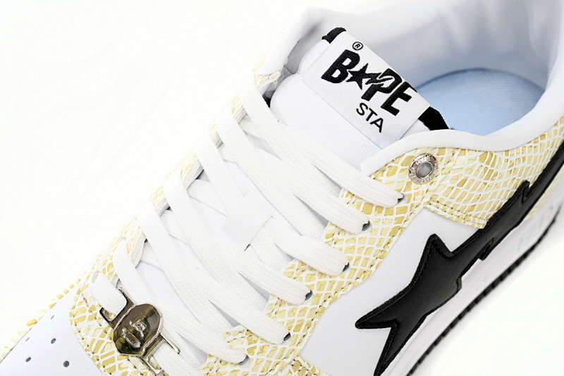 【AD1BP】白蛇皮纹-32 跑量款芭比猿猴低帮板鞋 1I80 191 009 A Bathing Ape Bape Sta Low White Snake Skin Pattern