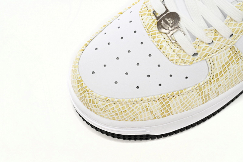 【AD1BP】白蛇皮纹-32 跑量款芭比猿猴低帮板鞋 1I80 191 009 A Bathing Ape Bape Sta Low White Snake Skin Pattern