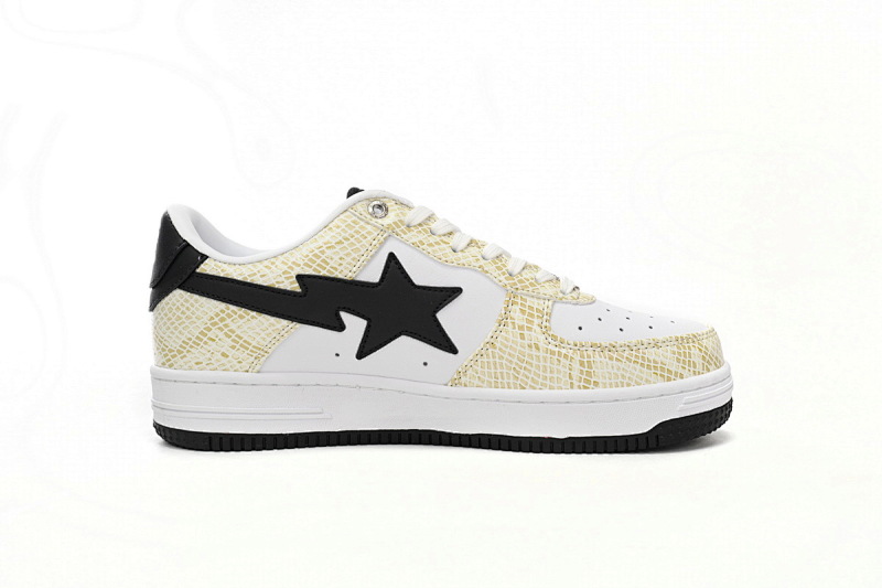 【AD1BP】白蛇皮纹-32 跑量款芭比猿猴低帮板鞋 1I80 191 009 A Bathing Ape Bape Sta Low White Snake Skin Pattern