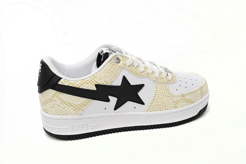 【AD1BP】白蛇皮纹-32 跑量款芭比猿猴低帮板鞋 1I80 191 009 A Bathing Ape Bape Sta Low White Snake Skin Pattern
