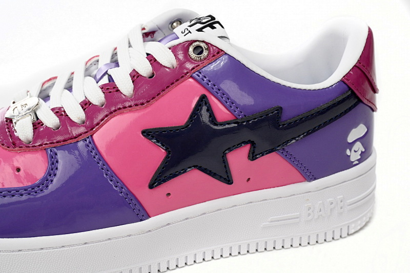 【AD1BP】紫色镜面-31 跑量款芭比猿猴低帮板鞋 1H20 191 046 A Bathing Ape Bape Sta Low Purple Mirror Surface