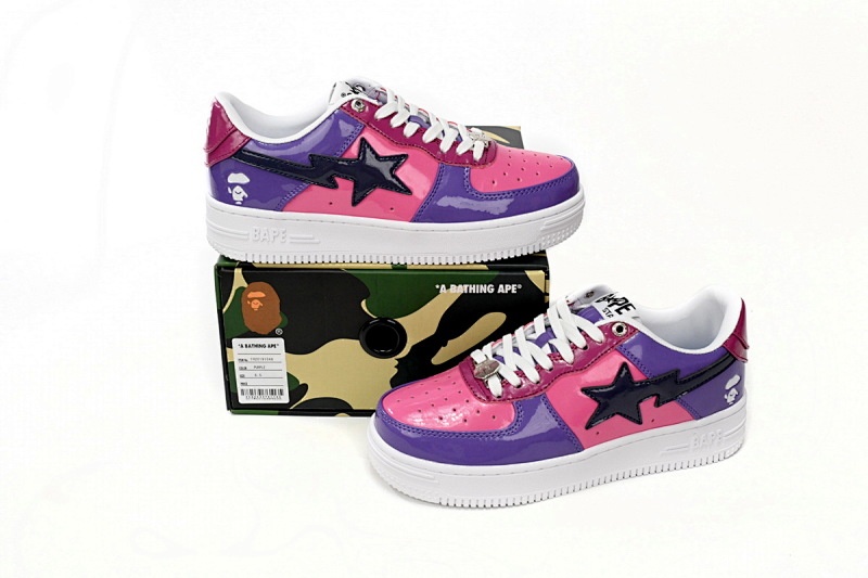 【AD1BP】紫色镜面-31 跑量款芭比猿猴低帮板鞋 1H20 191 046 A Bathing Ape Bape Sta Low Purple Mirror Surface