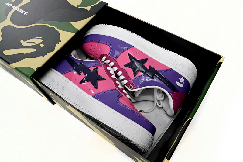 【AD1BP】紫色镜面-31 跑量款芭比猿猴低帮板鞋 1H20 191 046 A Bathing Ape Bape Sta Low Purple Mirror Surface