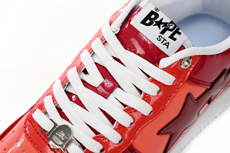 【AD1BP】酒红镜面-30 跑量款芭比猿猴低帮板鞋 1H20 191 046 A Bathing Ape Bape Sta Low White Dark Red Mirror Surface