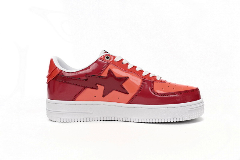 【AD1BP】酒红镜面-30 跑量款芭比猿猴低帮板鞋 1H20 191 046 A Bathing Ape Bape Sta Low White Dark Red Mirror Surface