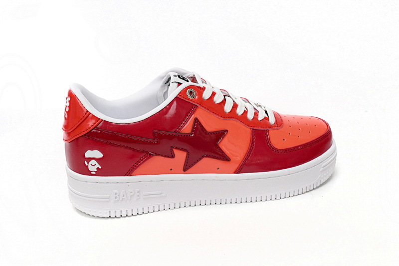 【AD1BP】酒红镜面-30 跑量款芭比猿猴低帮板鞋 1H20 191 046 A Bathing Ape Bape Sta Low White Dark Red Mirror Surface