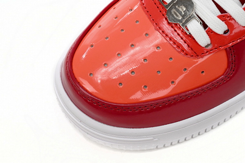 【AD1BP】酒红镜面-30 跑量款芭比猿猴低帮板鞋 1H20 191 046 A Bathing Ape Bape Sta Low White Dark Red Mirror Surface