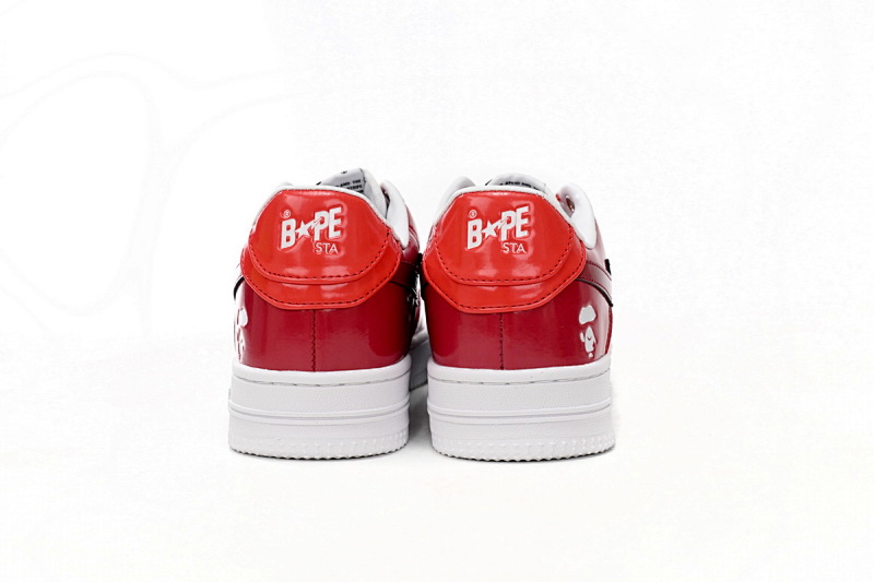 【AD1BP】酒红镜面-30 跑量款芭比猿猴低帮板鞋 1H20 191 046 A Bathing Ape Bape Sta Low White Dark Red Mirror Surface