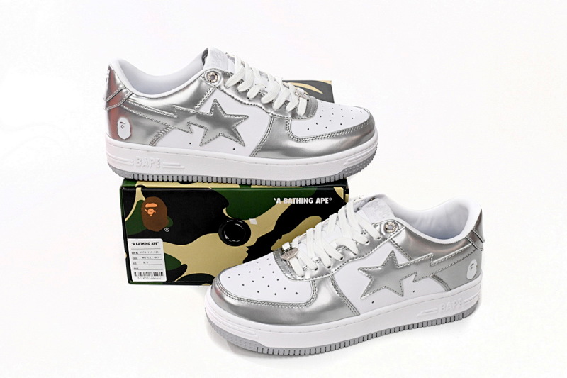 yupoo_298657_d2dc3445.jpg 【AD1BP】白银 跑量款芭比猿猴低帮板鞋 1H73 191 921 A Bathing Ape Bape Sta Low Silver