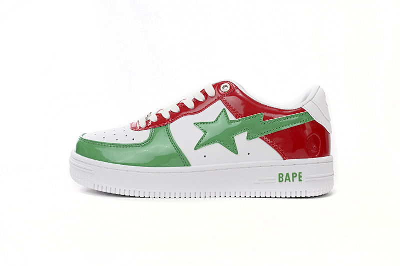 【AD1BP】红白绿 跑量款芭比猿猴低帮板鞋 1180-191-004 A Bathing Ape Bape Sta Low Red, white, and Green