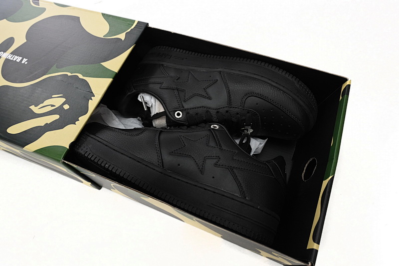【AD1BP】全黑 跑量款芭比猿猴低帮板鞋 1J30 -191- 013 A Bathing Ape Bape Sta Low Black