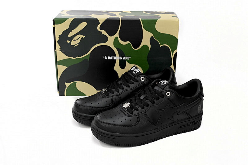 【AD1BP】全黑 跑量款芭比猿猴低帮板鞋 1J30 -191- 013 A Bathing Ape Bape Sta Low Black