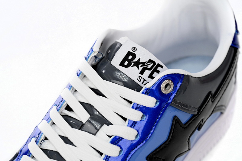 【AD1BP】黑灰宝兰 跑量款芭比猿猴低帮板鞋 1H20 191 046 A Bathing Ape Bape Sta Low Lnk Blue Mirror Surface
