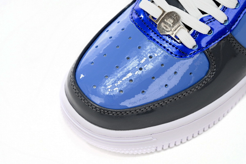 【AD1BP】黑灰宝兰 跑量款芭比猿猴低帮板鞋 1H20 191 046 A Bathing Ape Bape Sta Low Lnk Blue Mirror Surface