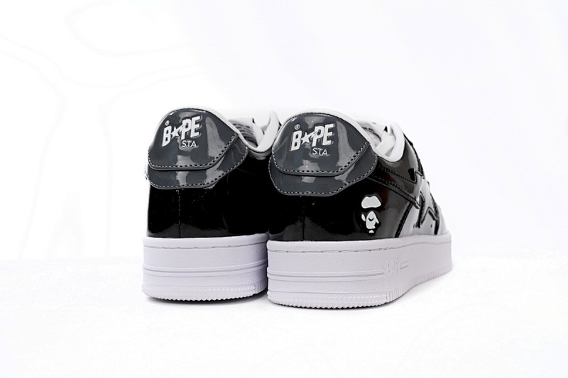 【AD1BP】黑灰 跑量款芭比猿猴低帮板鞋 1H20 191 046 A Bathing Ape Bape Sta Low Black Grey Baolan