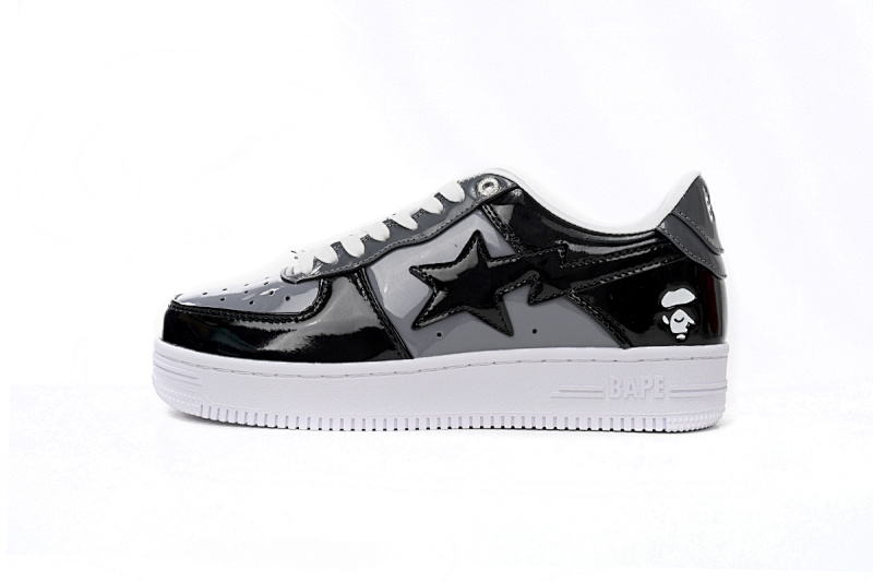 【AD1BP】黑灰 跑量款芭比猿猴低帮板鞋 1H20 191 046 A Bathing Ape Bape Sta Low Black Grey Baolan