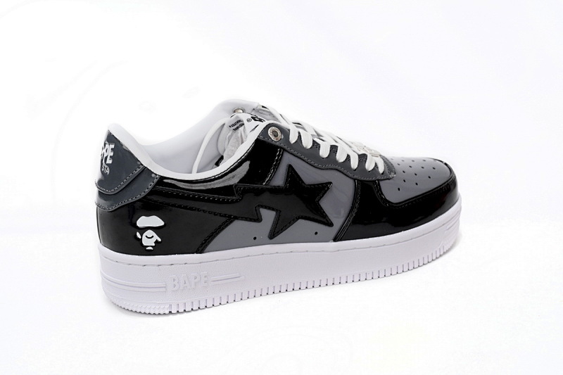 【AD1BP】黑灰 跑量款芭比猿猴低帮板鞋 1H20 191 046 A Bathing Ape Bape Sta Low Black Grey Baolan
