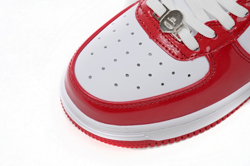 【AD1BP】红白镜面 跑量款芭比猿猴低帮板鞋 1170 191 022 A Bathing Ape Bape Sta Low Red And White Mirror Surface