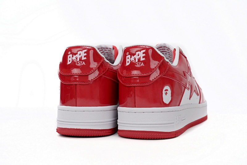 【AD1BP】红白镜面 跑量款芭比猿猴低帮板鞋 1170 191 022 A Bathing Ape Bape Sta Low Red And White Mirror Surface