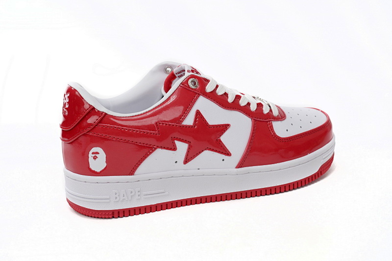 【AD1BP】红白镜面 跑量款芭比猿猴低帮板鞋 1170 191 022 A Bathing Ape Bape Sta Low Red And White Mirror Surface