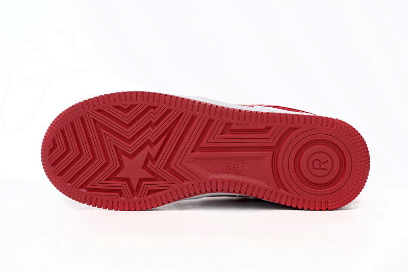 【AD1BP】红白镜面 跑量款芭比猿猴低帮板鞋 1170 191 022 A Bathing Ape Bape Sta Low Red And White Mirror Surface