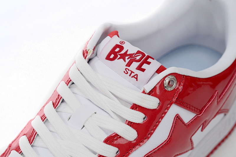 【AD1BP】红白镜面 跑量款芭比猿猴低帮板鞋 1170 191 022 A Bathing Ape Bape Sta Low Red And White Mirror Surface